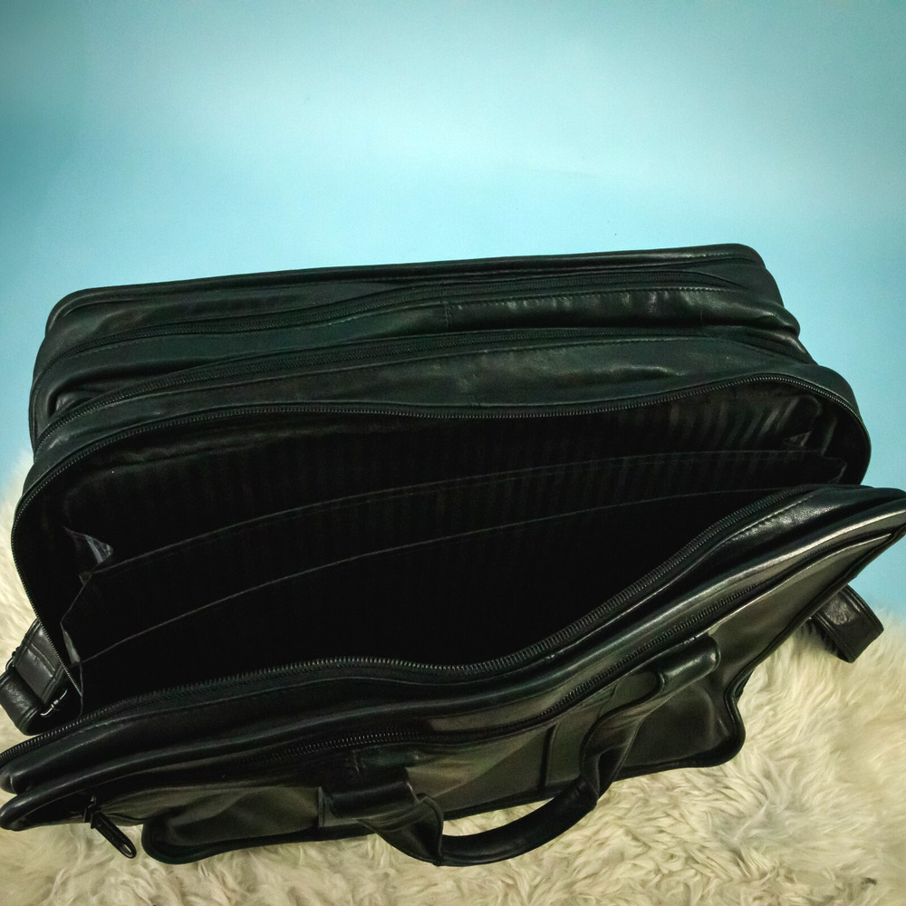 Tumi Black Alpha Napa Leather Padded Laptop Briefcase Bag Business Career 9624D3 - Picture 10 of 13